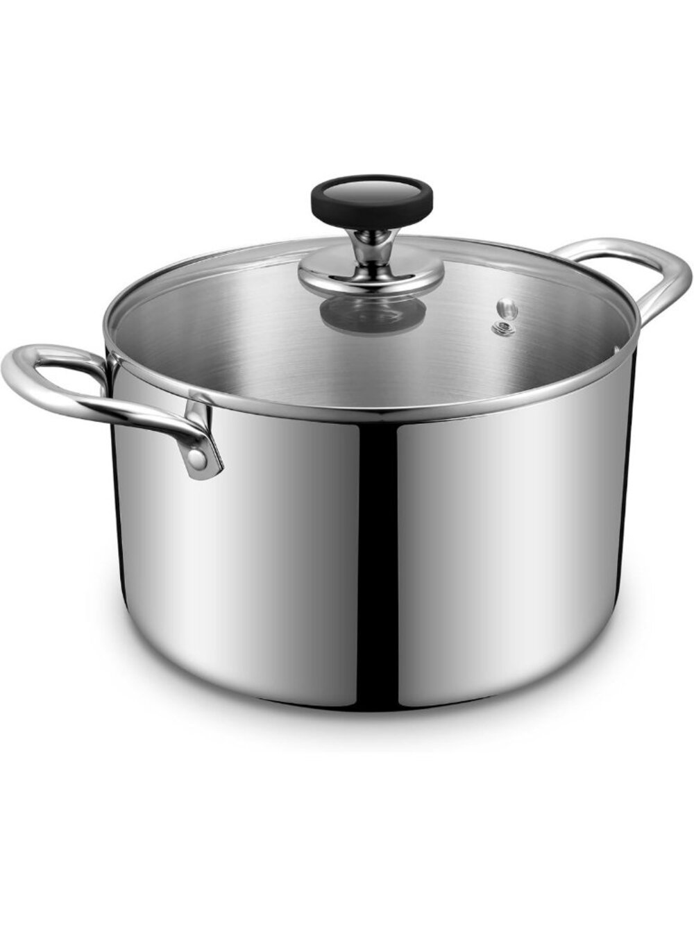 6.5 Quart Tri-Ply Stainless Steel Stock Pot - Heavy Duty Induction Cookware